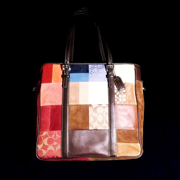 Coach Handbags - Coach Signature Patchwork Multi-Color Tote Bag❤